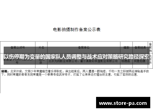 以伤停期为变量的国家队人员调整与战术应对策略研究路径探索